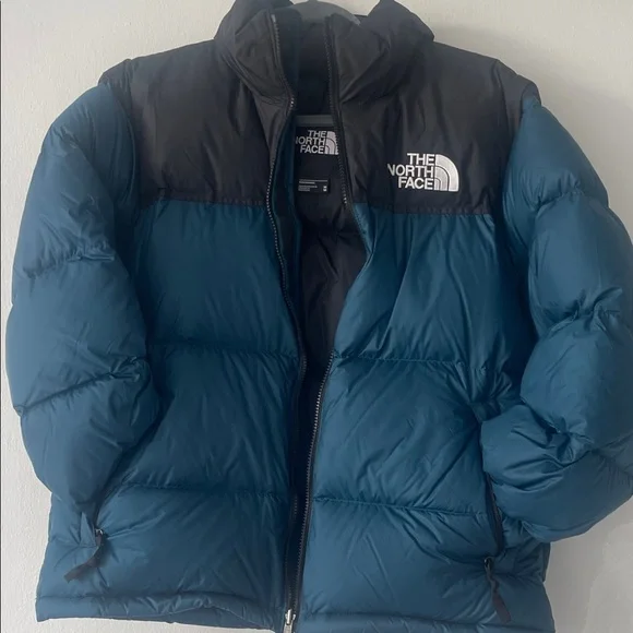 The North Face Teal and Black Down Jacket